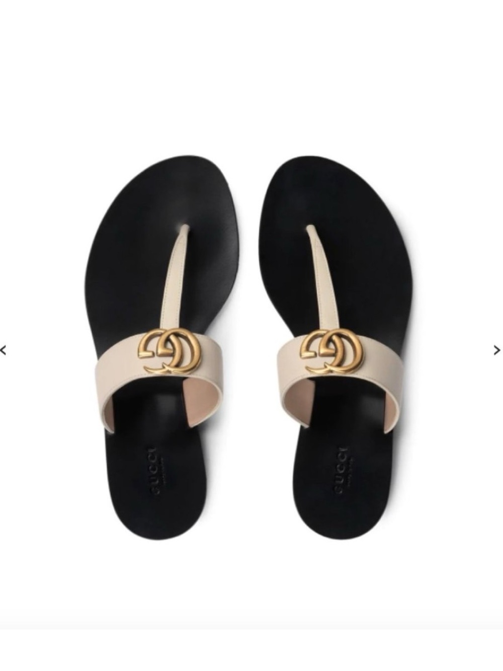 Gucci Lifford Marmont Sandal Flip Flop Size 36/6 Cream Double G Chic Vacation